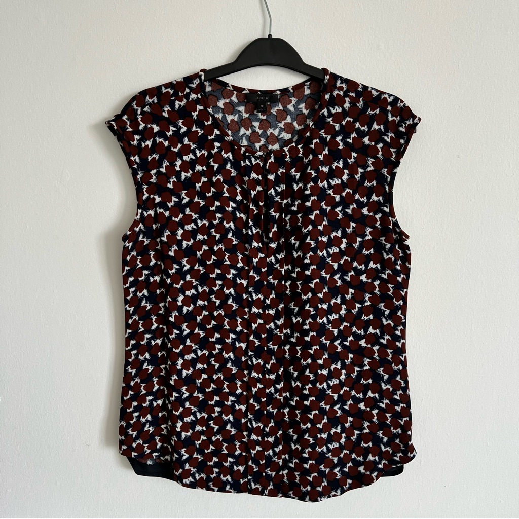 J Crew Shattered Print Top Pull Over Blouse Sz 10